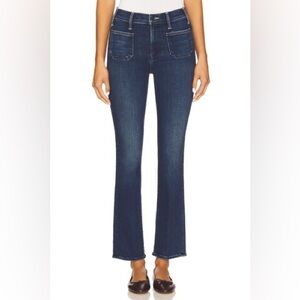 NWT Mother The Patch Pocket Insider Flood Jeans in You're A Riot
